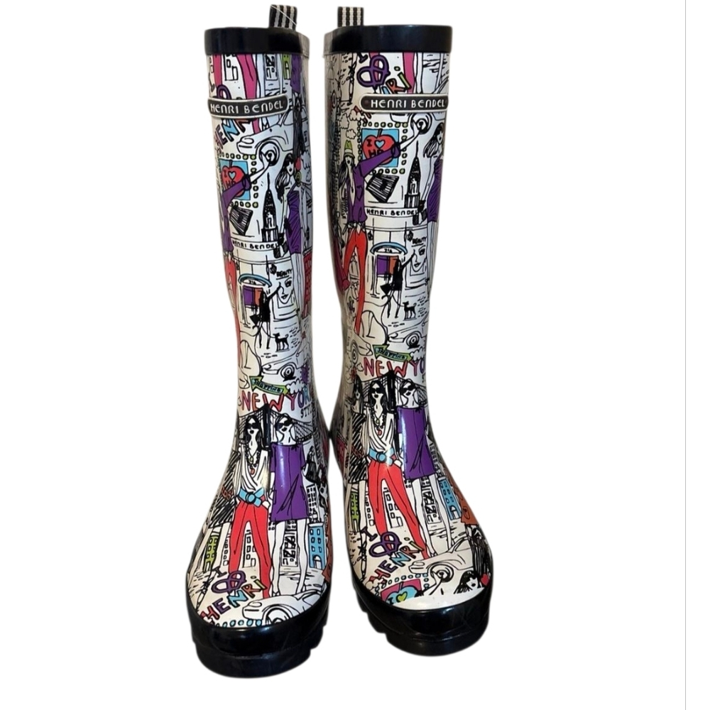 Henri Bendel RARE Rainboots Minor Flaws Size 8